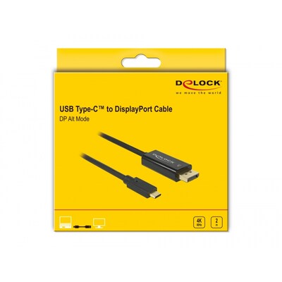 Delock Kabel USB Type-C™ Stecker  DisplayPort Stecker (DP Alt Mode) 4K 60 Hz 2m