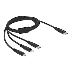 Delock USB Ladekabel 3 in 1 USB Type-C zu Lightning / Micro USB / USB Type-C 1m