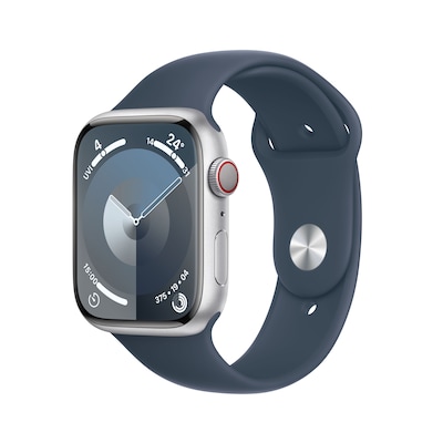 Mi Band  günstig Kaufen-Apple Watch Series 9 LTE 45mm Aluminium Silber Sportarmband Sturmblau M/L. Apple Watch Series 9 LTE 45mm Aluminium Silber Sportarmband Sturmblau M/L <![CDATA[• LTPO-OLED Display • 1 Tage Akkulaufzeit • Aluminium Gehäuse]]>. 