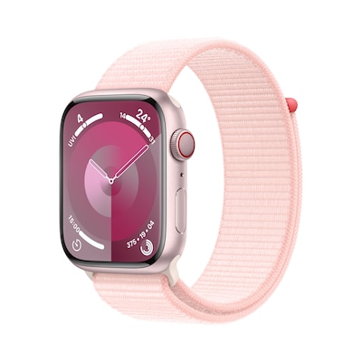 Tage  günstig Kaufen-Apple Watch Series 9 LTE 45mm Aluminium Rosè Sport Loop Hellrosa. Apple Watch Series 9 LTE 45mm Aluminium Rosè Sport Loop Hellrosa <![CDATA[• LTPO-OLED Display • 1 Tage Akkulaufzeit • Aluminium Gehäuse]]>. 