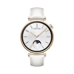 Huawei Watch GT 4 Smartwatch 41mm (Aurora) gold, White Leather AMOLED-Display