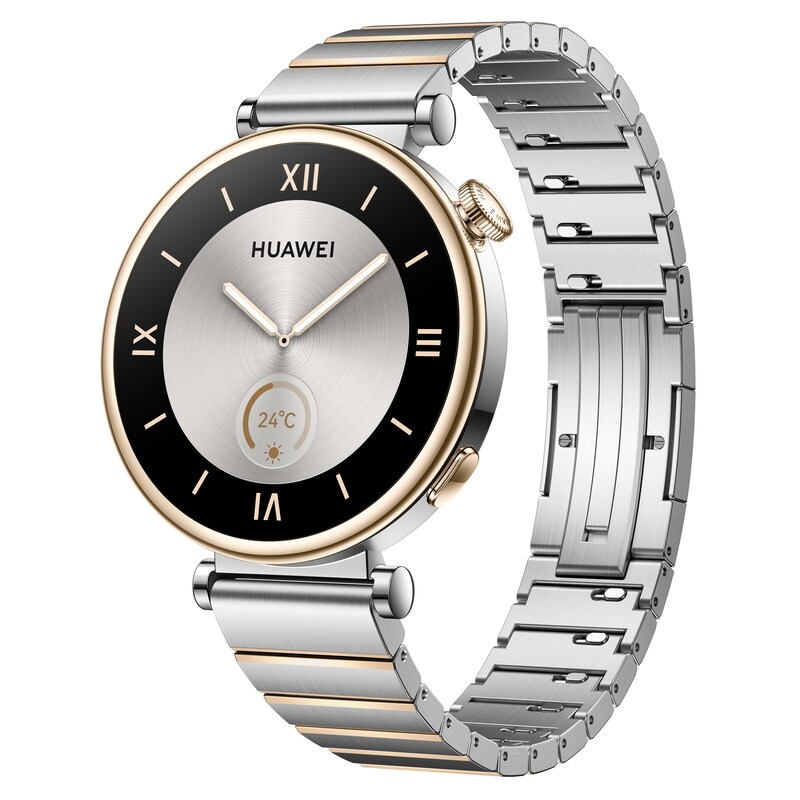 Huawei Watch GT 4 Smartwatch 41mm (Aurora) silber, silb Milanaise AMOLED-Display