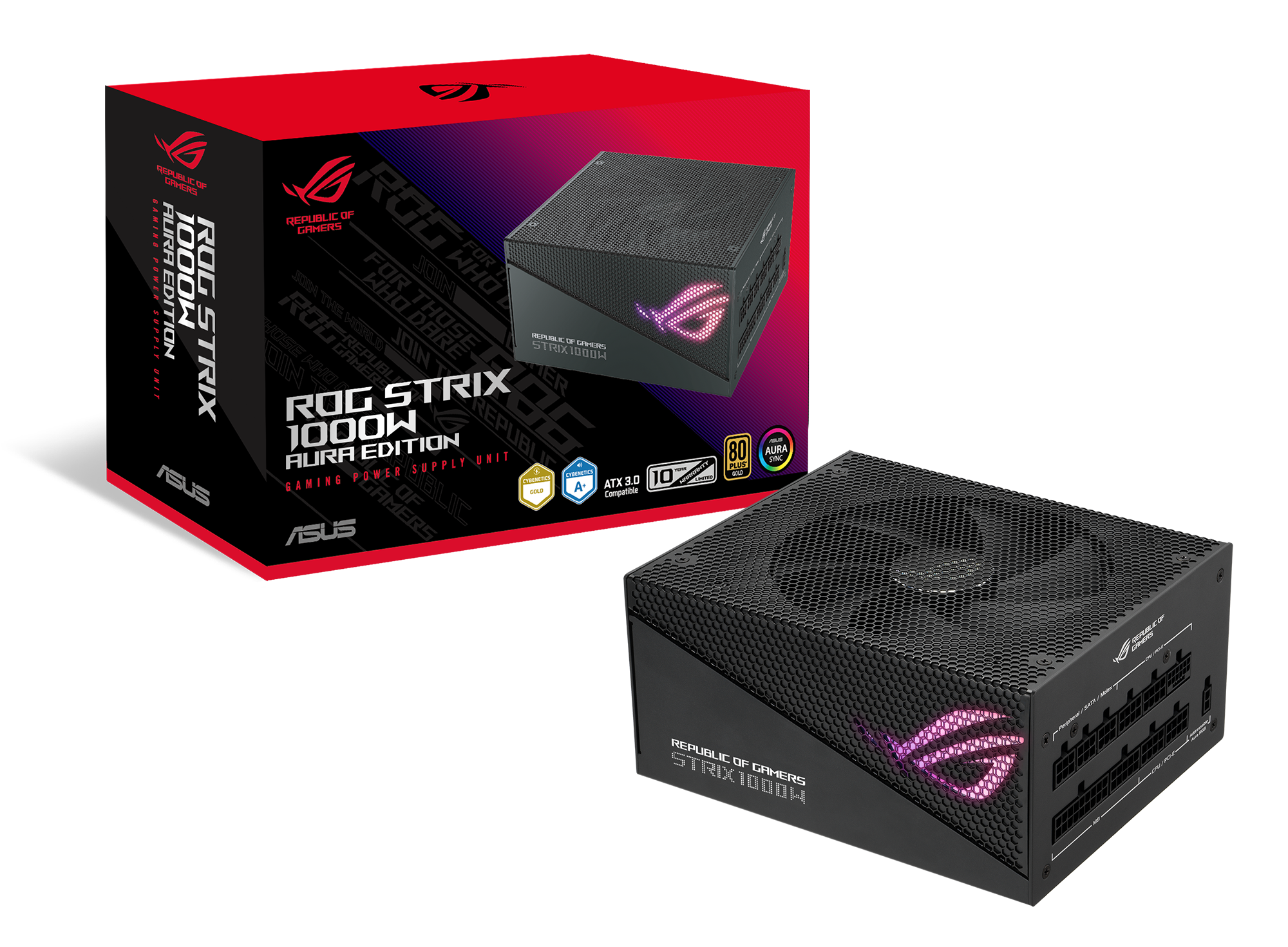 ASUS ROG Strix 1000W AURA Edition Gaming Netzteil 80+ Gold Modular 135 mm L&uuml;fter