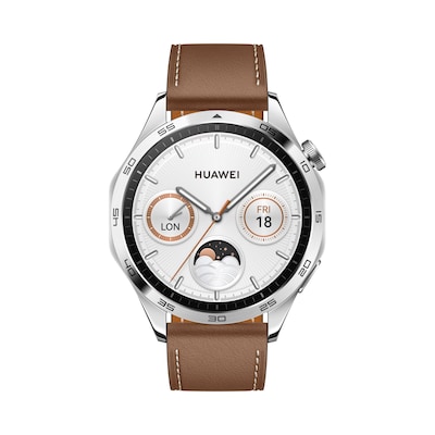 Play 3  günstig Kaufen-Huawei Watch GT 4 Smartwatch 46mm (Phoinix) silber/Lederarmb. AMOLED-Display. Huawei Watch GT 4 Smartwatch 46mm (Phoinix) silber/Lederarmb. AMOLED-Display <![CDATA[• 3,63 cm (1,43 Zoll) AMOLED Display • 14 Tage Akkulaufzeit • Edelstahl Gehäuse • 