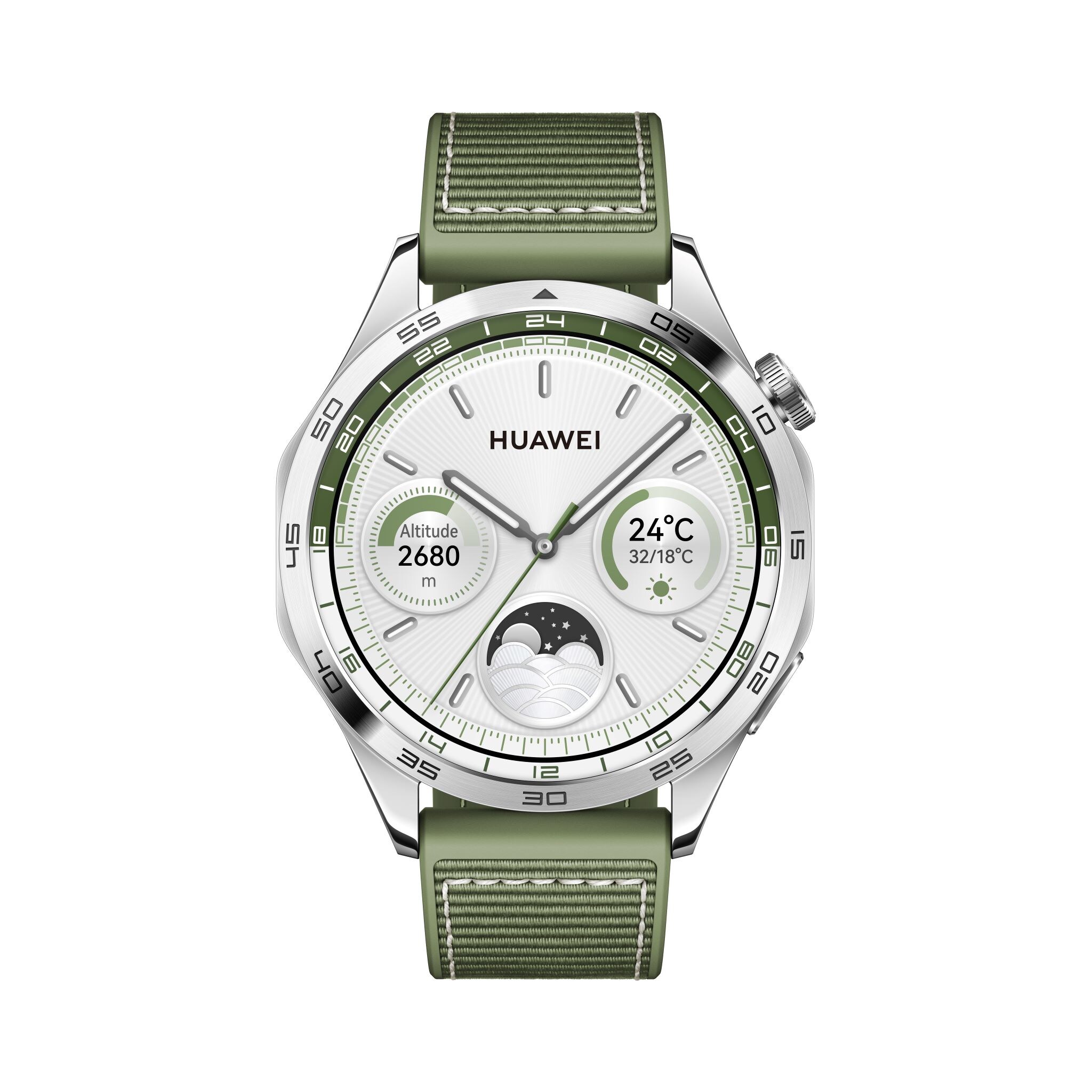 Huawei Watch GT 4 Smartwatch 46mm (Phoinix) silber/gr&uuml;n AMOLED-Display