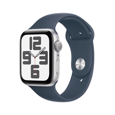 Apple Watch günstig Kaufen-Apple Watch SE (2. Gen) GPS 44mm Alu Silber Sportarmband Sturmblau - S/M. Apple Watch SE (2. Gen) GPS 44mm Alu Silber Sportarmband Sturmblau - S/M <![CDATA[• GPS • Kann schön viel. Für ganz schön wenig. • Großartig. Auch der Preis. • Hat mehr 