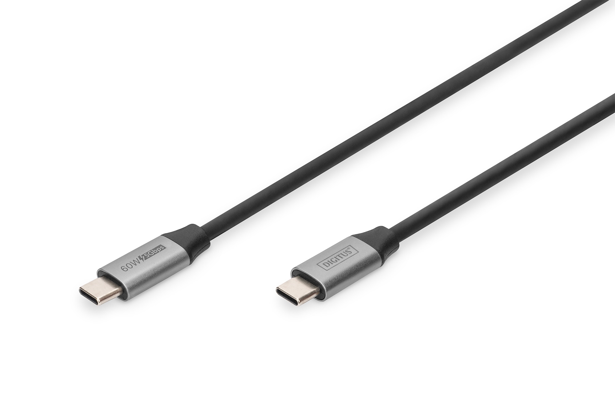 DIGITUS USB-C auf USB-C, PD60W, Gen1 USB3.0 Verbindungskabel 1m