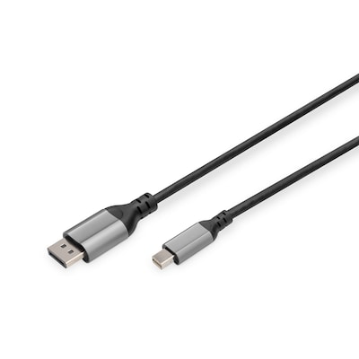 Kabel Und günstig Kaufen-DIGITUS 8K Adapterkabel mini DP zu DP Alugehäuse, schwarz, 2m. DIGITUS 8K Adapterkabel mini DP zu DP Alugehäuse, schwarz, 2m <![CDATA[• Displayport-Kabel • Anschlüsse: Mini DP und DP • Auflösung: 7680 x 4320p / 60 Hz (UHD-2) • Unterst