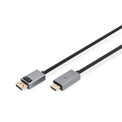 HDMI 4K günstig Kaufen-DIGITUS 4K DisplayPort Adapterkabel, DP - HDMI Typ A, 1,8m. DIGITUS 4K DisplayPort Adapterkabel, DP - HDMI Typ A, 1,8m <![CDATA[• HDMI-Adapterkabel • Anschlüsse: DP und HDMI A • Unterstützt bis zu 4K/2K mit 30Hz • Unterstützt 8-Kanal-LPCM, 192 