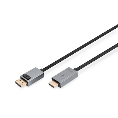 Adapterkabel DP günstig Kaufen-DIGITUS 4K DisplayPort Adapterkabel, DP - HDMI Typ A, 1,8m. DIGITUS 4K DisplayPort Adapterkabel, DP - HDMI Typ A, 1,8m <![CDATA[• HDMI-Adapterkabel • Anschlüsse: DP und HDMI A • Unterstützt bis zu 4K/2K mit 30Hz • Unterstützt 8-Kanal-LPCM, 192 