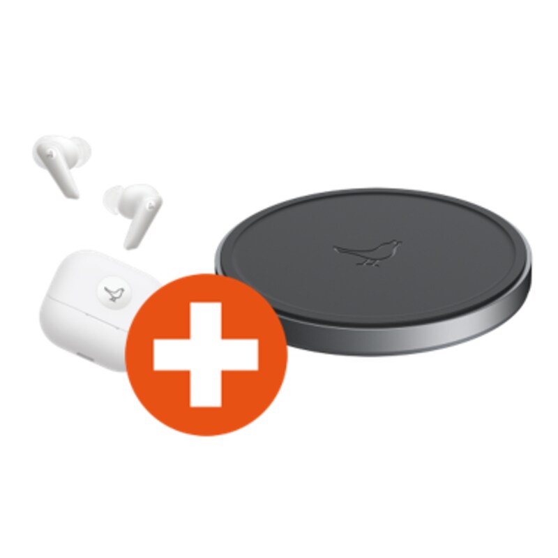 Libratone AIR+ 3 In-Ear Kopfhörer weiß + COIL kabellose Ladestation
