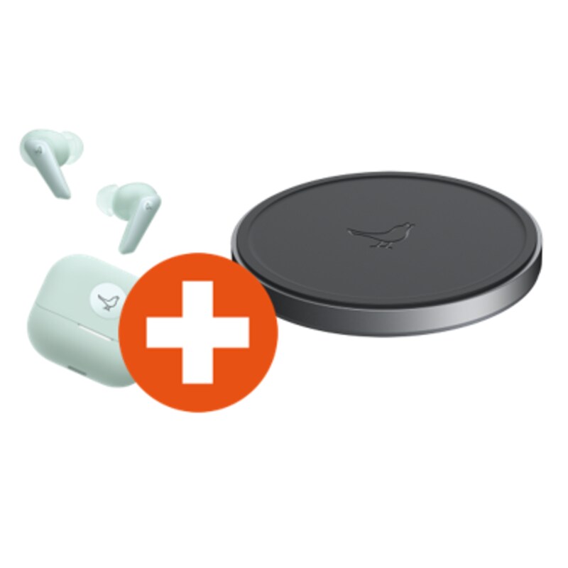 Libratone AIR+ 3 In-Ear Kopfhörer grün + COIL kabellose Ladestation