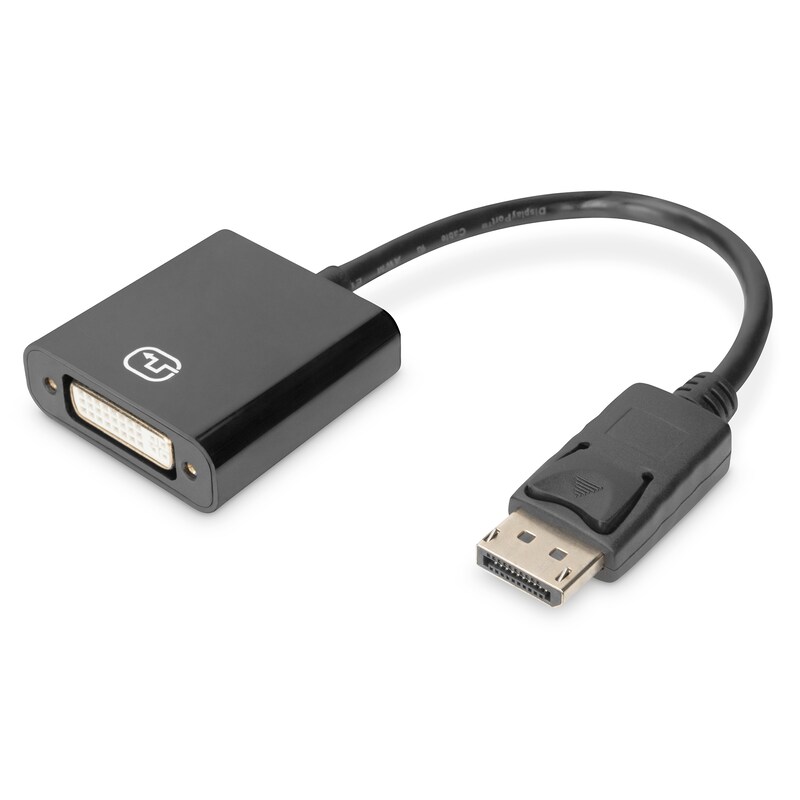 DIGITUS Aktiver DisplayPort Adapter DP auf DVI M/F, 0,15m