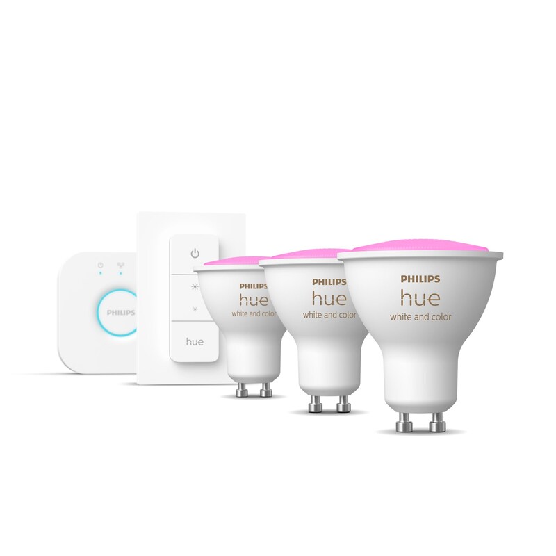 Philips Hue Starter Set White & Col. Amb. Gu10 3X350lm & Dimmschalter 929003666510