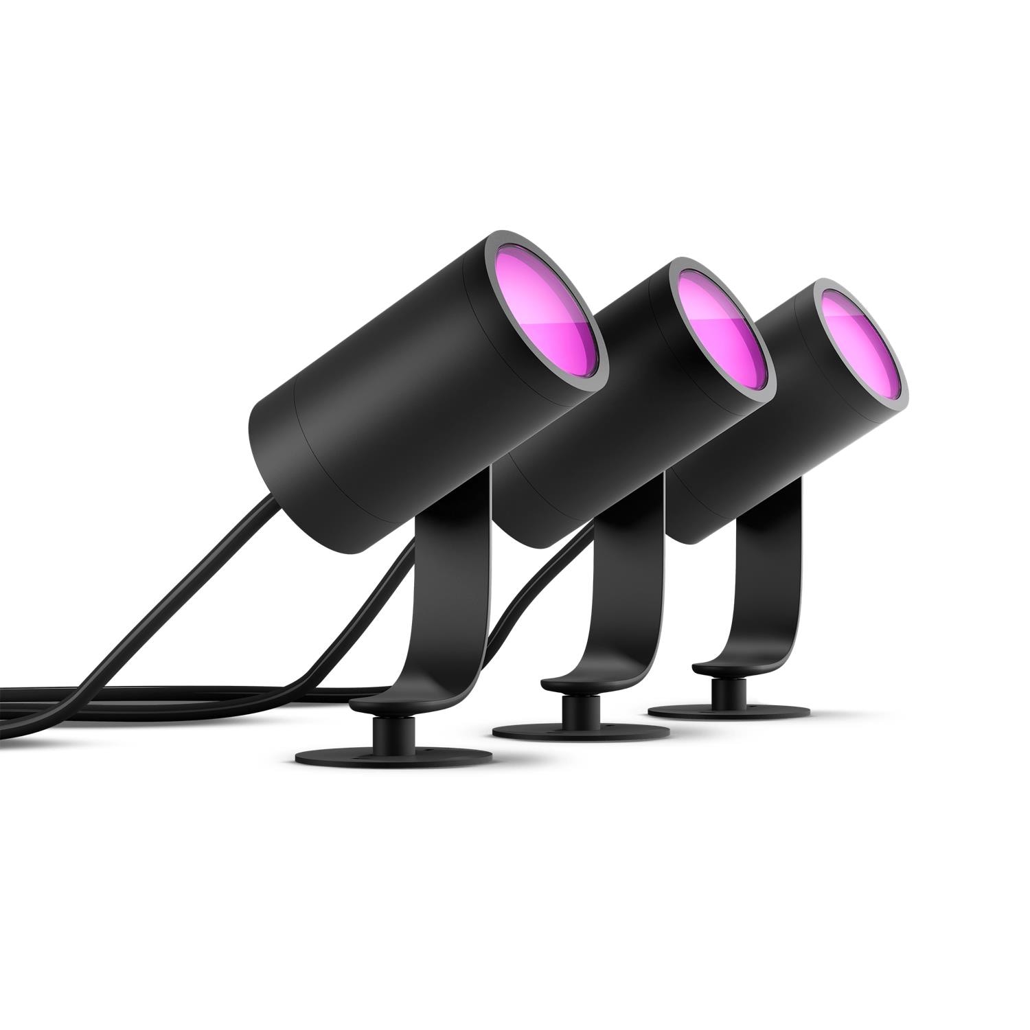 Philips Hue LED Gartenspot Lily 3er Basis-Set schwarz