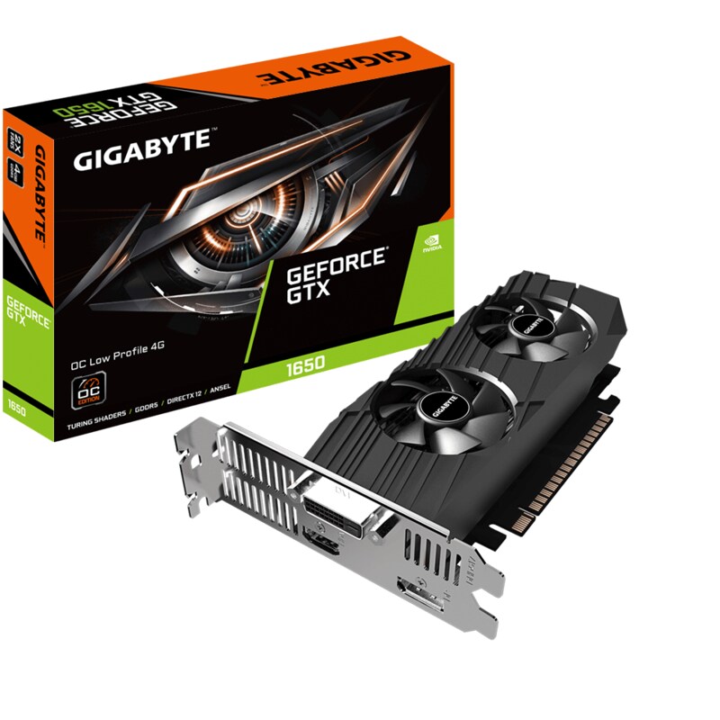 GIGABYTE GeForce GTX1650 LP OC 4GB DDR5 Grafikkarte 1x HDMI 1x DP 1x DVI