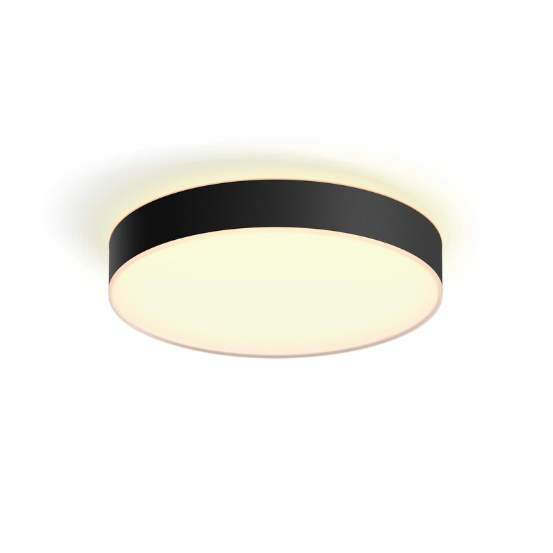 Philips Hue White Ambiance Enrave Deckenleuchte rund schwarz + Dimmschalter • L