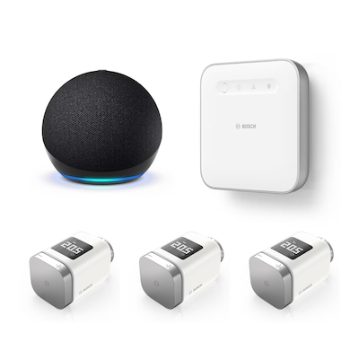 Smarte günstig Kaufen-Amazon Echo Dot (5. Gen.) mit Alexa + Bosch Starter Set Smarte Heizung. Amazon Echo Dot (5. Gen.) mit Alexa + Bosch Starter Set Smarte Heizung <![CDATA[• Stets bereit – Alexa kann Witze erzählen & Musik abspielen • Kann über Bluetooth verbunden we