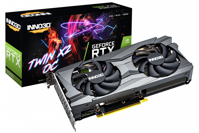 INNO3D GeForce RTX 3060 TWIN X2 OC LHR 12GB GDDR6 Grafikkarte 3xDP/HDMI