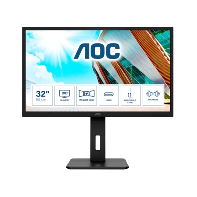 32 or  günstig Kaufen-AOC Q32P2CA 80cm (31,5") QHD IPS Office Monitor 16:9 HDMI/DP/USB-C PD65W 75Hz. AOC Q32P2CA 80cm (31,5") QHD IPS Office Monitor 16:9 HDMI/DP/USB-C PD65W 75Hz <![CDATA[• Energieeffizienzklasse: G • Größe: 80,0 cm (31,5 Zoll) 16:9, Auflösung: 