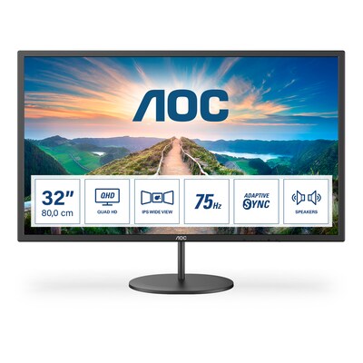 AOC Monitor günstig Kaufen-AOC Q32V4 80cm (31,5") QHD IPS Office Monitor 16:9 HDMI/DP 75Hz 4ms Sync. AOC Q32V4 80cm (31,5") QHD IPS Office Monitor 16:9 HDMI/DP 75Hz 4ms Sync <![CDATA[• Energieeffizienzklasse: G • Größe: 80,0 cm (31,5 Zoll) 16:9, Auflösung: 2.560x1.44