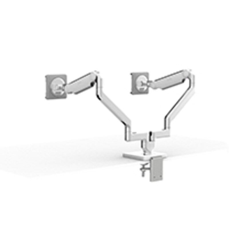 Humanscale M2.1 Monitorarm mit Doppelklemmhalterung, weiß