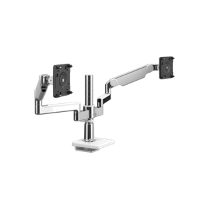 Humanscale M/Flex mit M2.1 Doppelmonitorarm mit Klemmhalterung, weiß