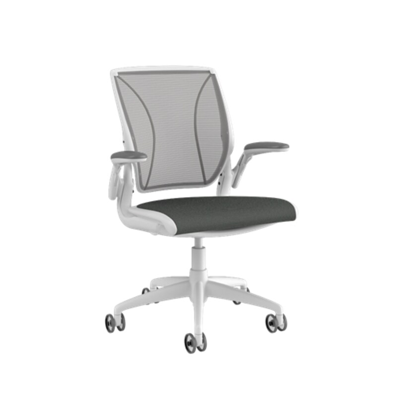 Humanscale World Chair Schreibtischstuhl mit Teppichrollen, silber/schwarz