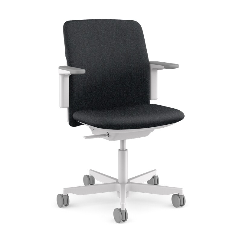 Humanscale Path Chair Schreibtischstuhl mit harten Rollen, Blue Steel