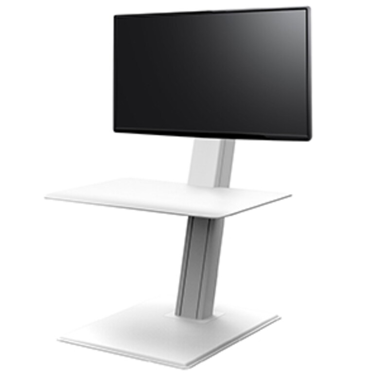 Humanscale QuickStand Eco für ein Monitor, große Tastaturablage, weiß