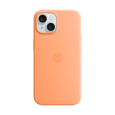 Apple Original iPhone 15 Silicone Case mit MagSafe - Sorbet Orange