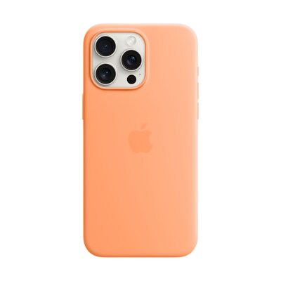 Apple Original iPhone 15 Pro Max Silicone Case mit MagSafe - Sorbet Orange