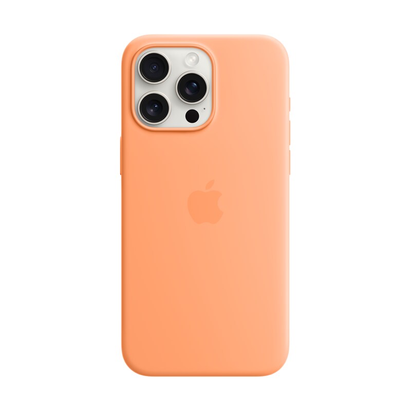 Apple Original iPhone 15 Pro Max Silicone Case mit MagSafe - Sorbet Orange
