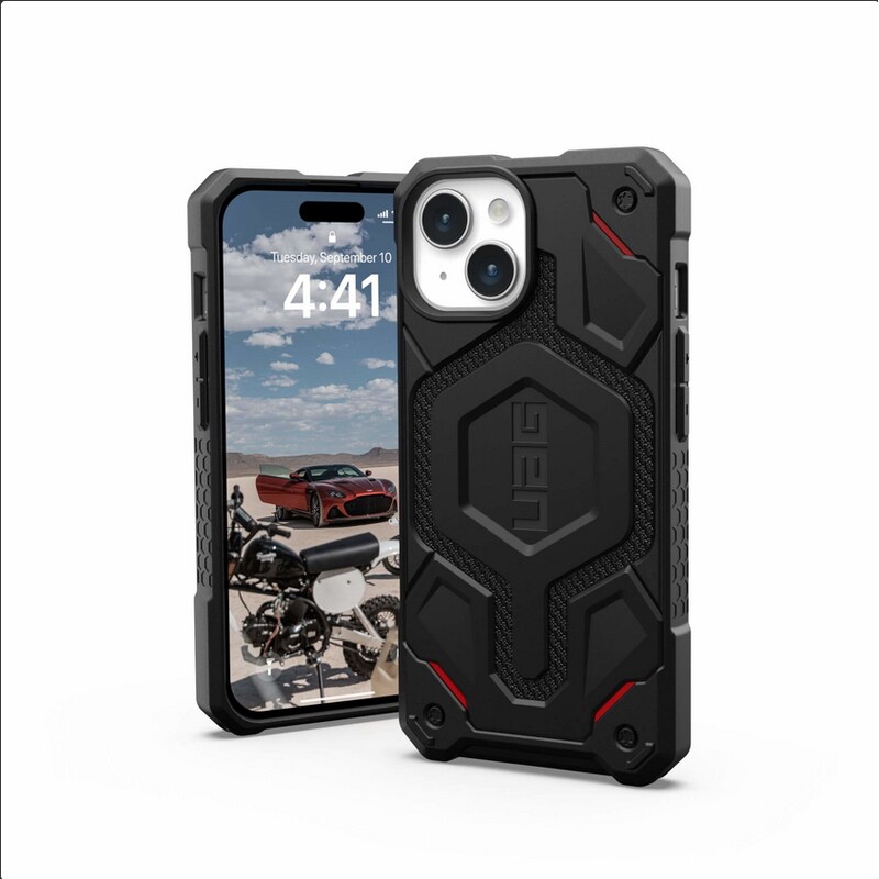 UAG Urban Armor Gear Monarch MagSafe Case Apple iPhone 15 kevlar schwarz