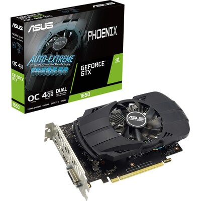 28 A  günstig Kaufen-ASUS GeForce GTX 1650 OC Phoenix EVO 4GB GDDR6 Grafikkarte DP/HDMI/DVI. ASUS GeForce GTX 1650 OC Phoenix EVO 4GB GDDR6 Grafikkarte DP/HDMI/DVI <![CDATA[• GeForce GTX 1650 (Turing), Werksseitig übertaktet • 4 GB GDDR5-RAM (128bit Speicherinterface) 