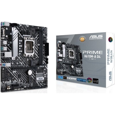 Core Board günstig Kaufen-ASUS PRIME H610M-A-CSM D4 mATX Mainboard Sockel 1700 HDMI/DP/VGA. ASUS PRIME H610M-A-CSM D4 mATX Mainboard Sockel 1700 HDMI/DP/VGA <![CDATA[• mATX Mainboard mit Sockel Intel 1700 für Intel Core 12. Generation-CPU • Intel H610-Chipsatz, Intel HD Graph