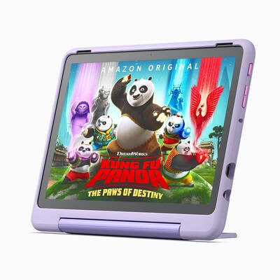 IO E  günstig Kaufen-Amazon Fire HD 10 Kids Pro Tablet für Kinder ab dem Grundschulalter - Mit 10-Zoll-Display, langer Akkulaufzeit, Kindersicherung und dünner Hülle - Version 2023, 32 GB, Happy-Day-Design. Amazon Fire HD 10 Kids Pro Tablet für Kinder ab d