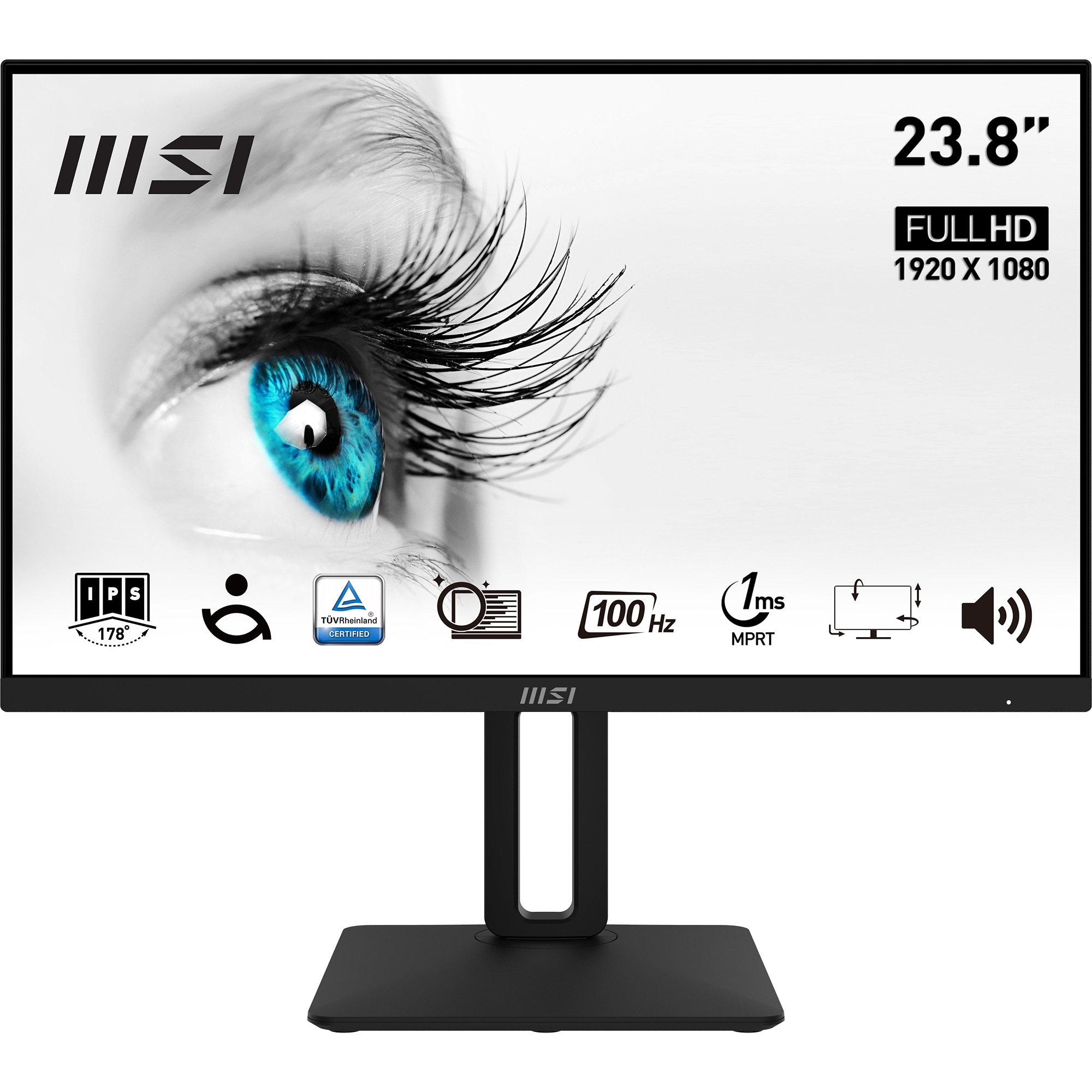 MSI Pro MP242APDE 60cm (23,8&quot;) FHD IPS Office Monitor 16:9 HDMI/DP/VGA 100Hz 1ms