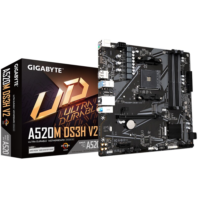 Gigabyte A520M DS3H V2 mATX Mainboard Sockel AM4 HDMI/DP/M.2/SATA