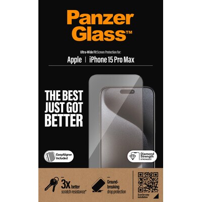 Glass Phone günstig Kaufen-PanzerGlass Apple iPhone 15 Pro Max. PanzerGlass Apple iPhone 15 Pro Max <![CDATA[• Passend für Apple iPhone 15 Pro Max • Kristallklarer Displayschutz • Optimaler Schutz vor Kratzern, Schmutz und Stößen • Schutzhüllenfreundlich • Einfache In