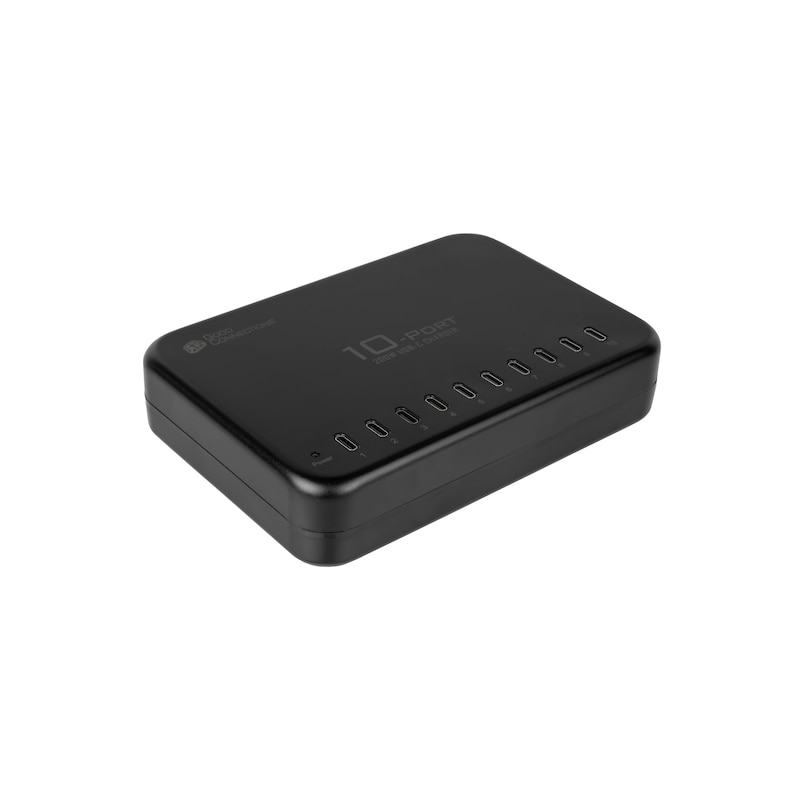 GC USB-Desktop-Schnellladestation 200W, 10-Port (10x USB-C™), schwarz