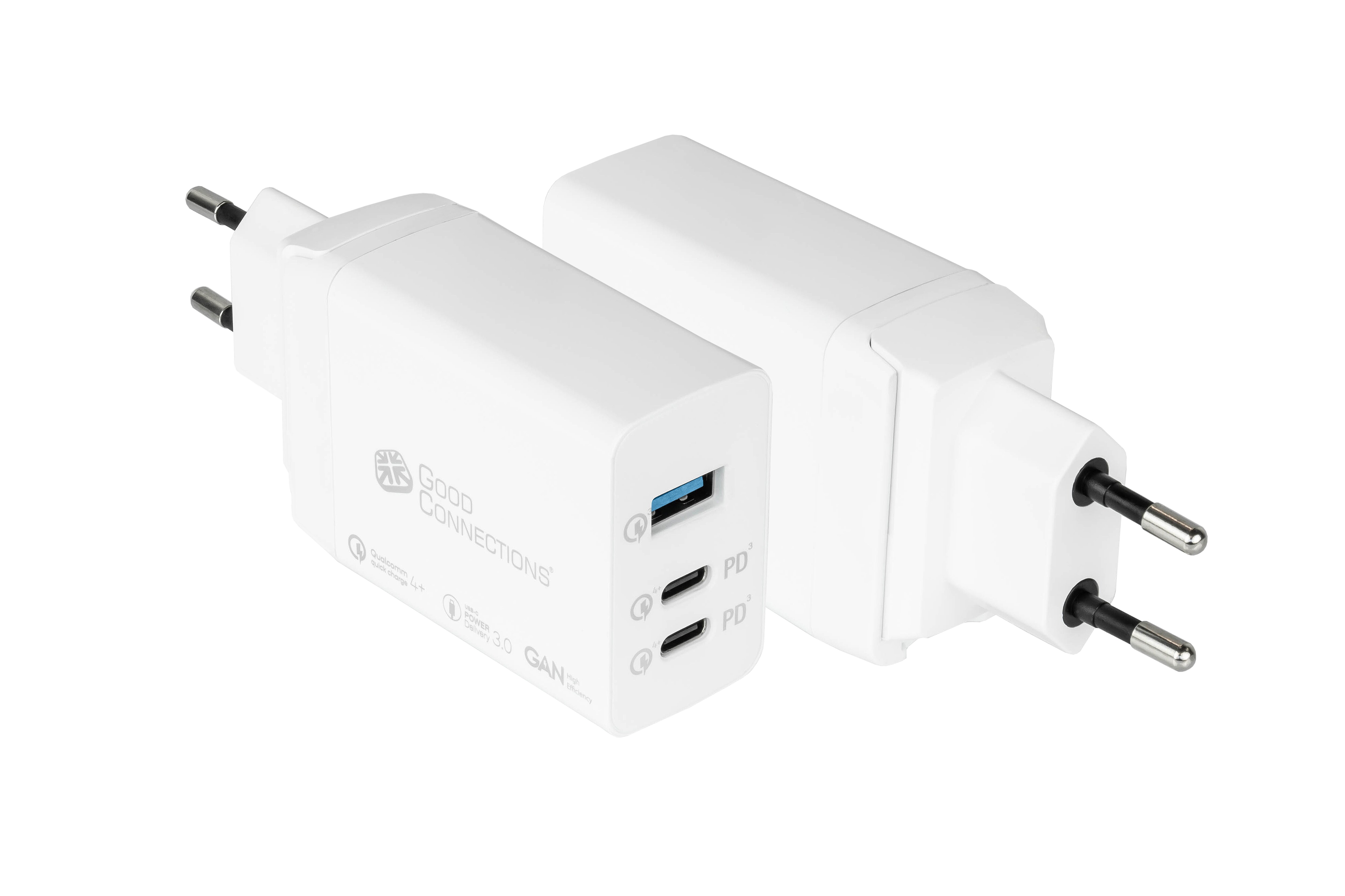 GC USB-Schnellladeger&auml;t 65W mit GaN-Technologie, 2xUSB-C+1xUSB-A, PD 3.0, QC 3.0