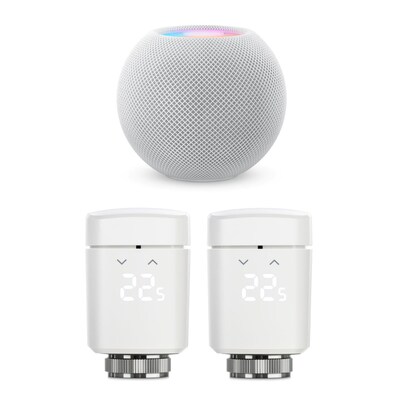 Image of Eve Thermo - smartes Heizkörperthermostat, 2er Pack mit HomePod mini