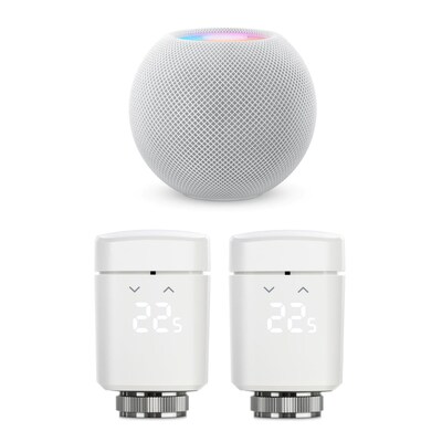 mini Blue  günstig Kaufen-Eve Thermo - smartes Heizkörperthermostat, 2er Pack mit HomePod mini. Eve Thermo - smartes Heizkörperthermostat, 2er Pack mit HomePod mini <![CDATA[• Autonome Zeitpläne • Siri-Sprachsteuerung • Bluetooth & Thread • Einfache Installation