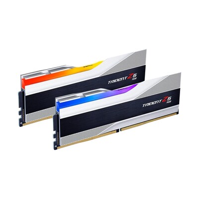 RGB 32GB günstig Kaufen-32GB (2x16GB) G.Skill Trident Z5 RGB Silber DDR5-6800 CL34 RAM Speicher Kit. 32GB (2x16GB) G.Skill Trident Z5 RGB Silber DDR5-6800 CL34 RAM Speicher Kit <![CDATA[• 32 GB (RAM-Module: 2 Stück) • DDR5-RAM 6800 MHz • CAS Latency (CL) 34 • Anschluss: