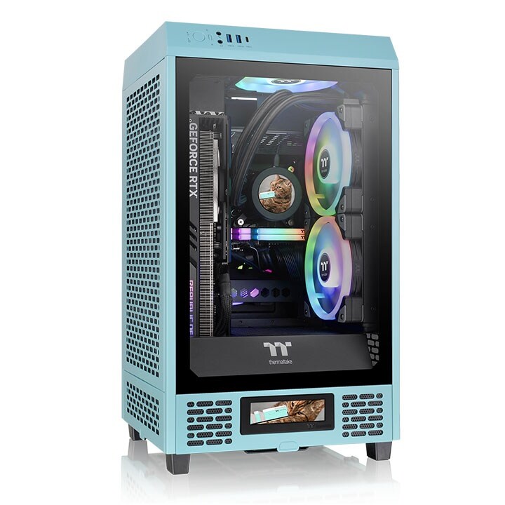 Thermaltake The Tower 200 Mini-Tower Mini-ITX Geh&auml;use mit Sichtfenster Turquoise