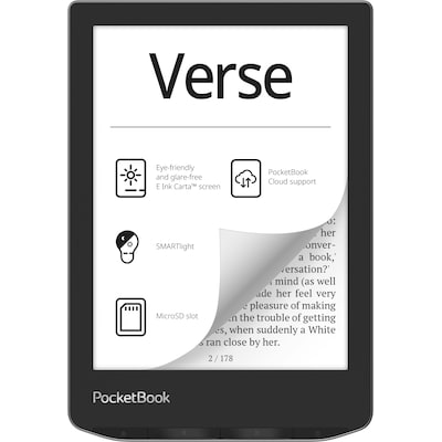 A Book  günstig Kaufen-PocketBook Verse eReader mist grey mit 212 DPI 8 GB. PocketBook Verse eReader mist grey mit 212 DPI 8 GB <![CDATA[• Display: 758 × 1024 • Speicher: 8 GB • Beleuchtung: 16 (Graustufen)]]>. 