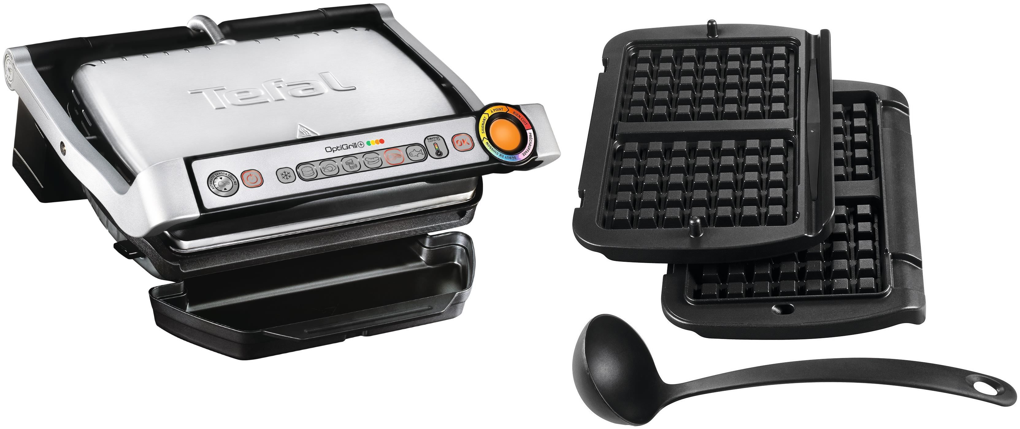 Tefal GC716D12 OptiGrill+ Kontaktgrill inkl. Waffelplatten