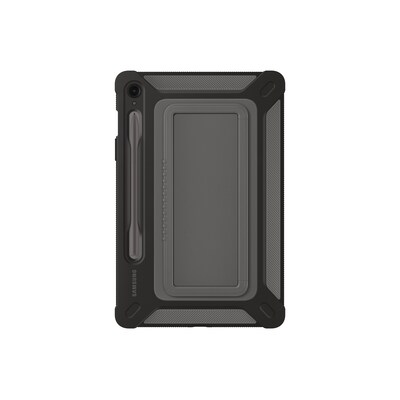 Foto Rahmen günstig Kaufen-Samsung Outdoor Cover für Galaxy Tab S9 FE , Titan. Samsung Outdoor Cover für Galaxy Tab S9 FE , Titan <![CDATA[• Schutz des Rahmens und der Rückseite vor Kratzern und bei Stößen • Frei wählbarer Aufstellwinkel um Videos und Fotos bequem