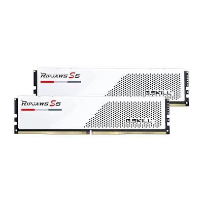 4GB RAM günstig Kaufen-64GB (2x32GB) G.Skill Ripjaws S5 White DDR5-6000 CL30 RAM Speicher Kit. 64GB (2x32GB) G.Skill Ripjaws S5 White DDR5-6000 CL30 RAM Speicher Kit <![CDATA[• 64 GB (RAM-Module: 2 Stück) • DDR5-RAM 6000 MHz • CAS Latency (CL) 30 • Anschluss:288-pin, S